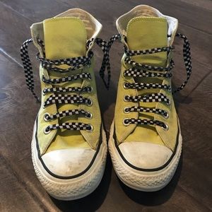 Converse Yellow High Tops - Size 7